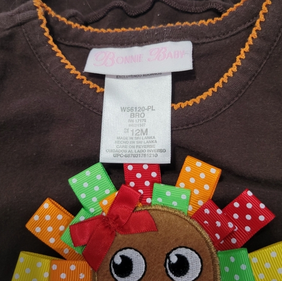 Bonnie Baby 2-piece Matching Set Thanksgiving Holiday Fall Baby Girl 12M - Picture 2 of 13